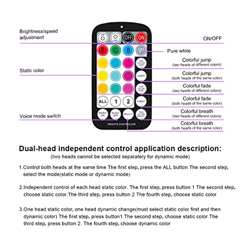 Image of AZIMOM 28keys Remote Control of Dual Color 32W Sound-Activated Light Box