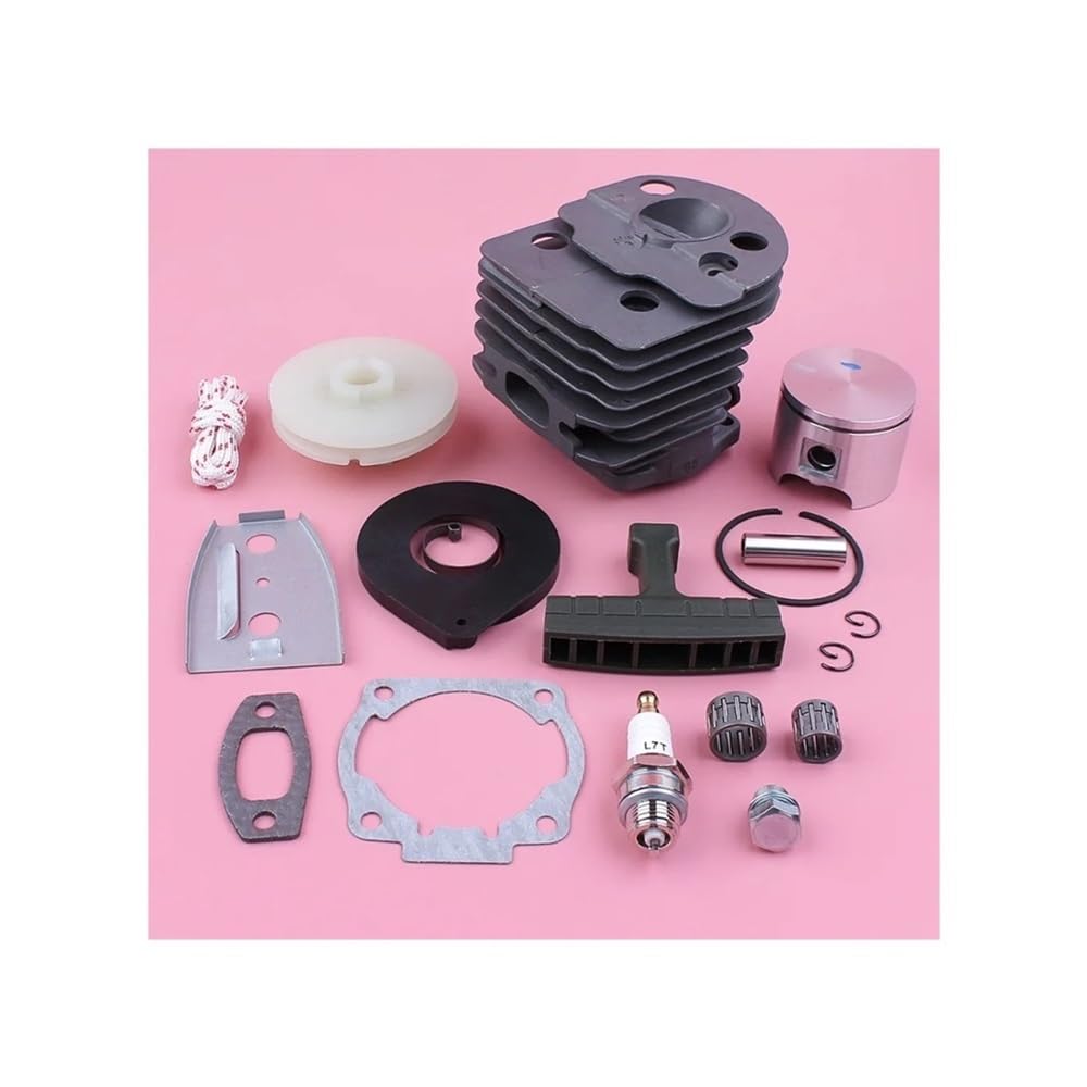 Kit de pistón de Cilindro de 46 mm, polea de Arranque de Retroceso, Mango de Resorte, Cuerda de Agarre, Piezas de Repuesto for Motosierra 55 51