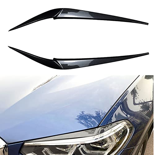 Car Headlight Eyebrow Eyelid Cover Trim For BMW X3 X4 G01 G02 2018-2022 Black