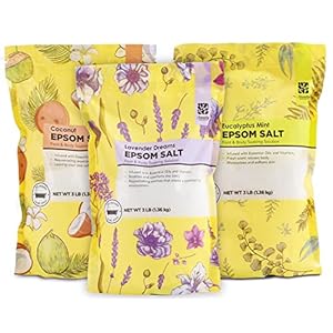 Epsom Salt for Soaking, 9 lb Scented Bath Salts for Women, Lavender & Eucalyptus & Coconut, Epsom Salt Bulk Bath Spa Set Gifts for Women, Mother’s Day Gifts, 3lb (Pack of 3)