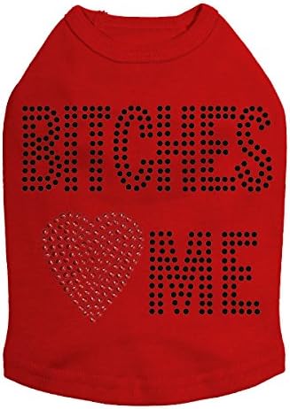 Bitches Love Me - Dog Shirt, 2XL Red