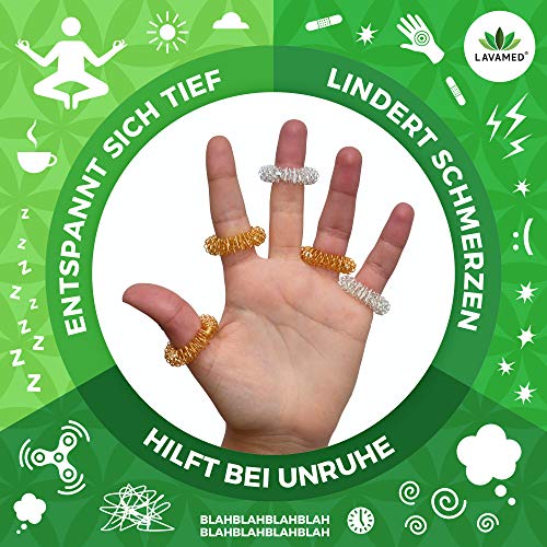 Akupressur-Ringe Lavamd 12 Stück für Fingermassage