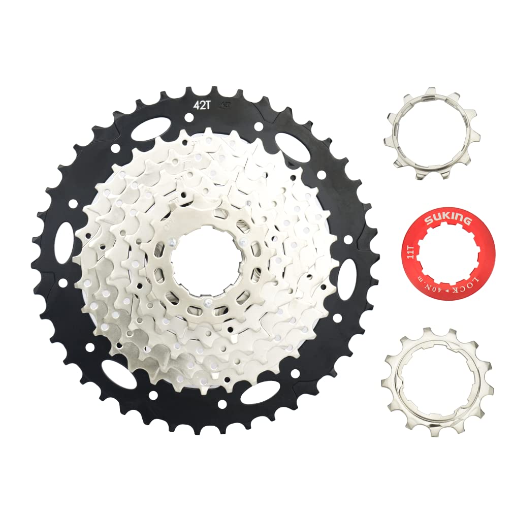 CYSKY Cassette 8 Vitesses 11-25T/11-28T/11-32T/11-36T/11-40T/11-42T Compatible avec Shimano Sram Sunrace, Convient pour VTT, vélo de Route (Poids léger)