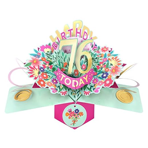 Tarjeta de felicitación emergente de feliz 76 cumpleaños 76 Today Love Kate Pop Up Cards Her POP215MC76
