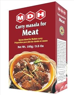 MDH Meat Curry Masala (Spice Blend for Mutton Curry), 3.5-Ounce Boxes (Pack of 10)