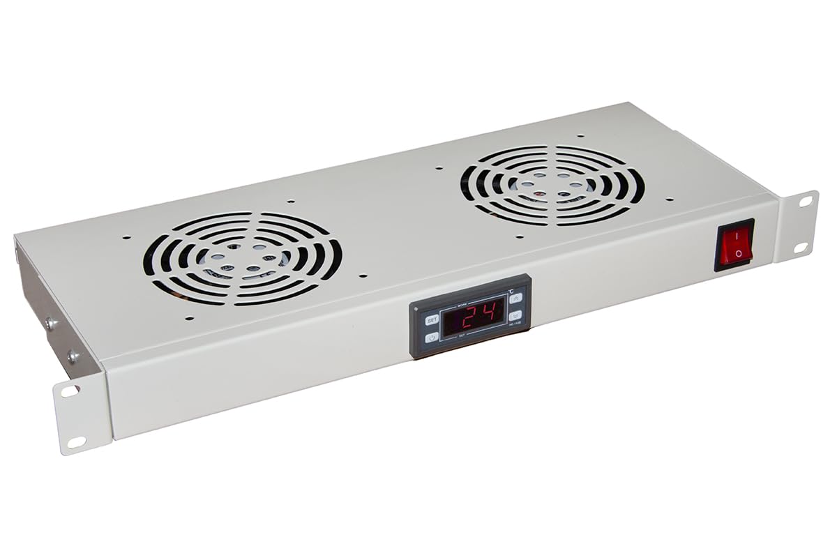 LINK Modulo 2 Ventole Raffreddamento con Display, Grigio