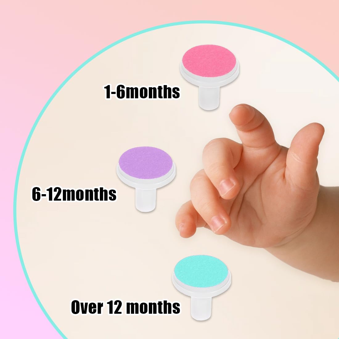 WeddHuis 6PCSTampons de Remplacement pour Lime à Ongles ÉlectriqueTondeuse à Ongles de Remplacement Bébé Lime À Ongles Tampons Accessoires de Remplacement de Lime à Ongles Électrique lime a ongle