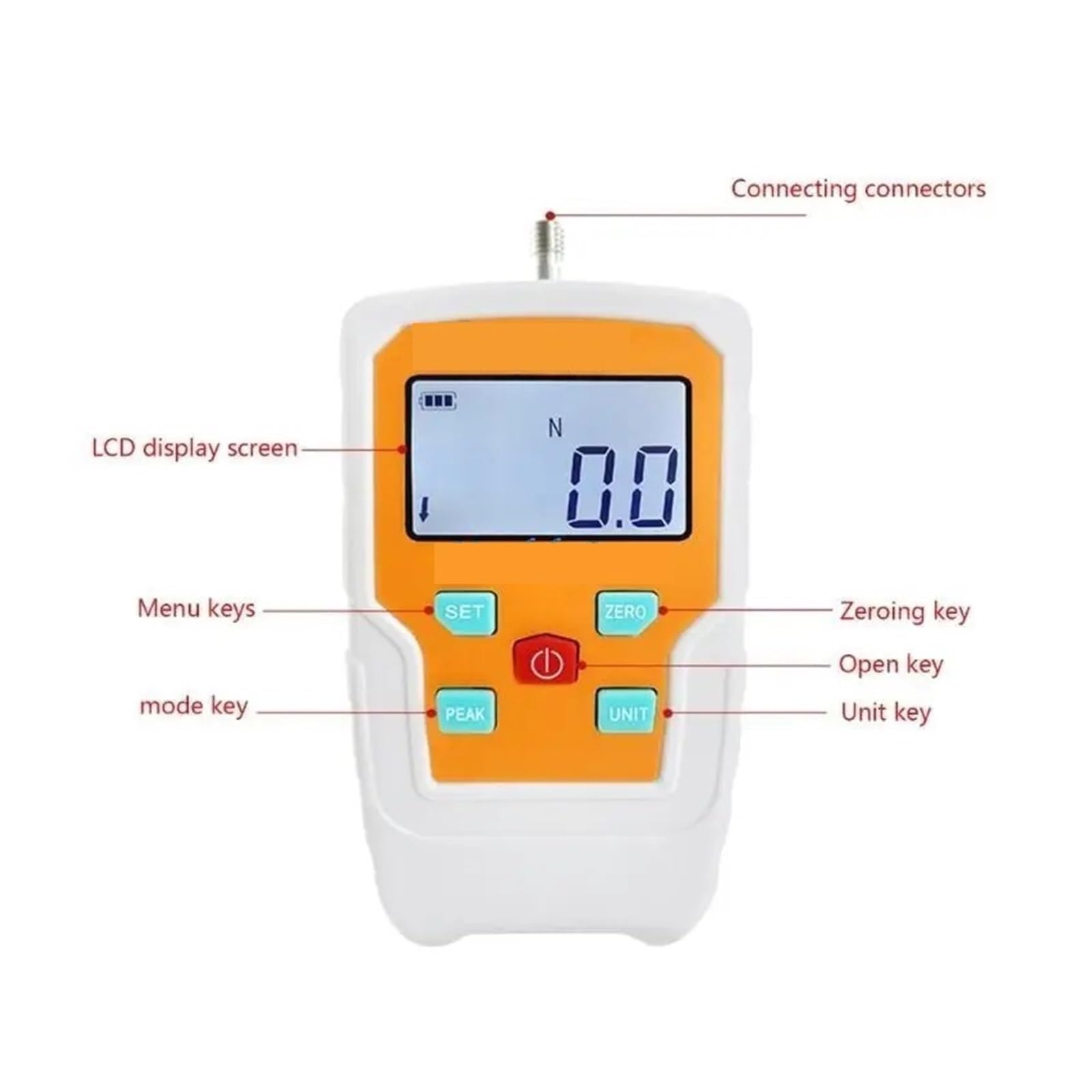 Misuratore di forza, Tester push pull portatile Strumento di misura Dinamometro Attrezzatura per test forza(2N)
