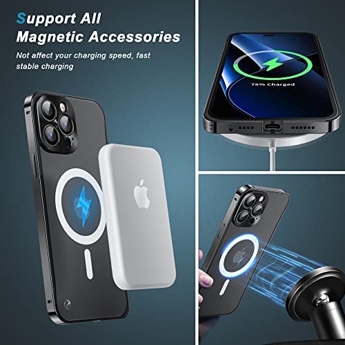 Hikerclub Cover For Iphone 12 Pro Max Case Compatible With Mag Safe Charger - Slim Frosted Pc Back Metal Frame Bumper Military-Grade Protection Case,Green Iphone 12 Pro Max #TOP3