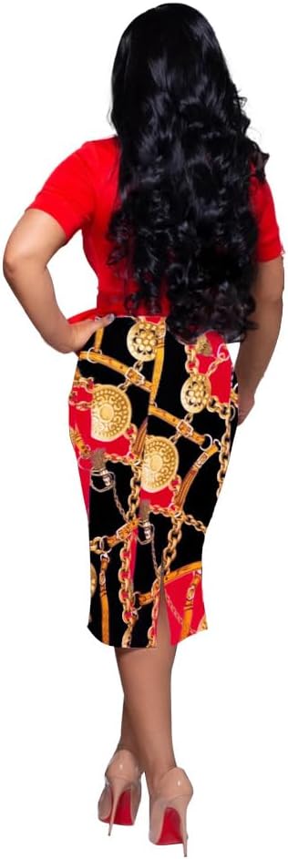 BOGURST Women Midi Bodycon Dress Work Casual Cute Floral Prints Pencil Dresses - Image 2