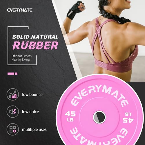 Image of EVERYMATE Change Weight Plates 1.25LB 2.5LB 5LB Set Fractional Olympic Bumper Plates for Cross Training Steel Insert Strength Training