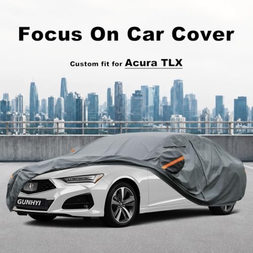 Image of GUNHYI Premium Car Cover Custom Fit Acura TLX (2014-2026), 16 Layers Heavy Duty Car Cover Waterproof All Weather with Zipper Door for Sun Rain Snow Dust Uv Protection