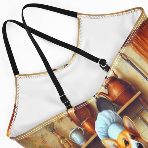 Dogs Kitchen Cooking Girls Swimsuit Bathing Suit Swimwear Summer Beach One Piece Swimsuits4