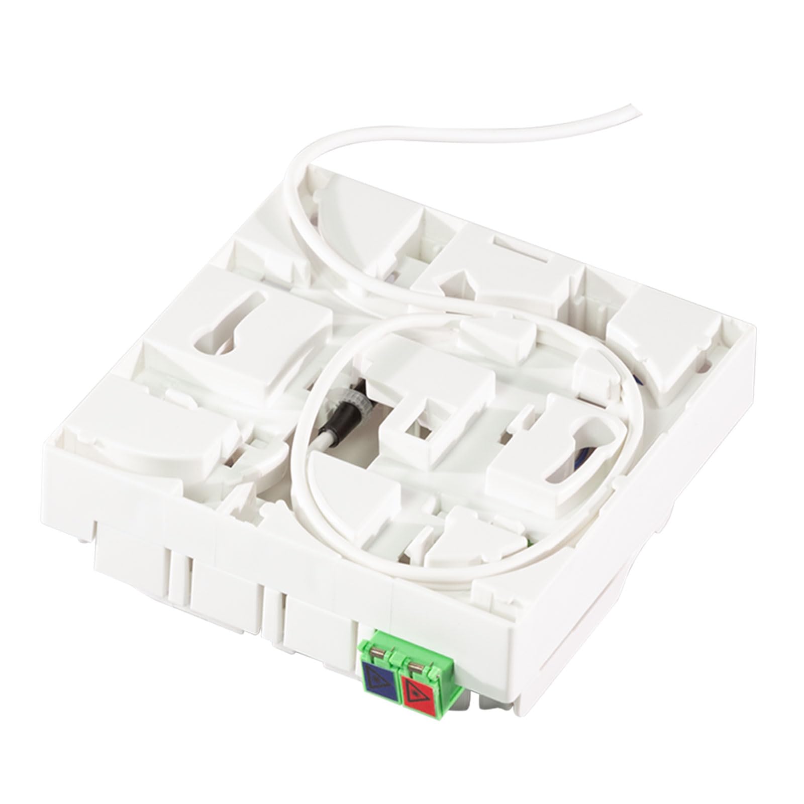 HB-DIGITAL FTTH-Anschlussdose 1x LC/APC mit 40 m Anschlusskabel – vorkonfektioniert, OS2 9/125, G657.A2, LSZH, weiß, für Wand- oder Hutschienenmontage