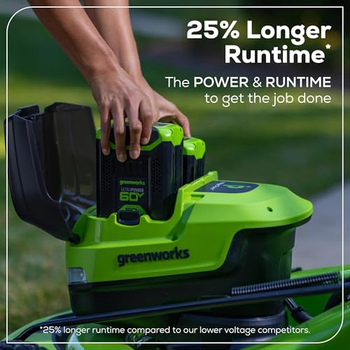 Image of Greenworks 60V 21 inch Dual-Blade Self-Propelled Lawn Mower with (2) 5.0 Ah Batteries & Rapid Charger