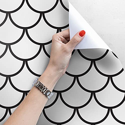 Papier peint auto-adhésif 250x250 cm style balances de poisson pour meuble et mur