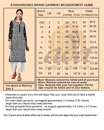 Image of Ada Women's Cotton Straight Fit Tunic Hand Embroidered Straight Lucknow Chikankari Kurta Kurti A411435