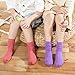 Auranso Girl Knee High Cotton Socks 9 Pairs Girls Long Crew Socks Color D 3-5T