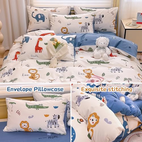 DJY Cartoon Queen Duvet Cover, 100% Cotton Animals Kid Bedding by DJY - Used condition - Image 6
