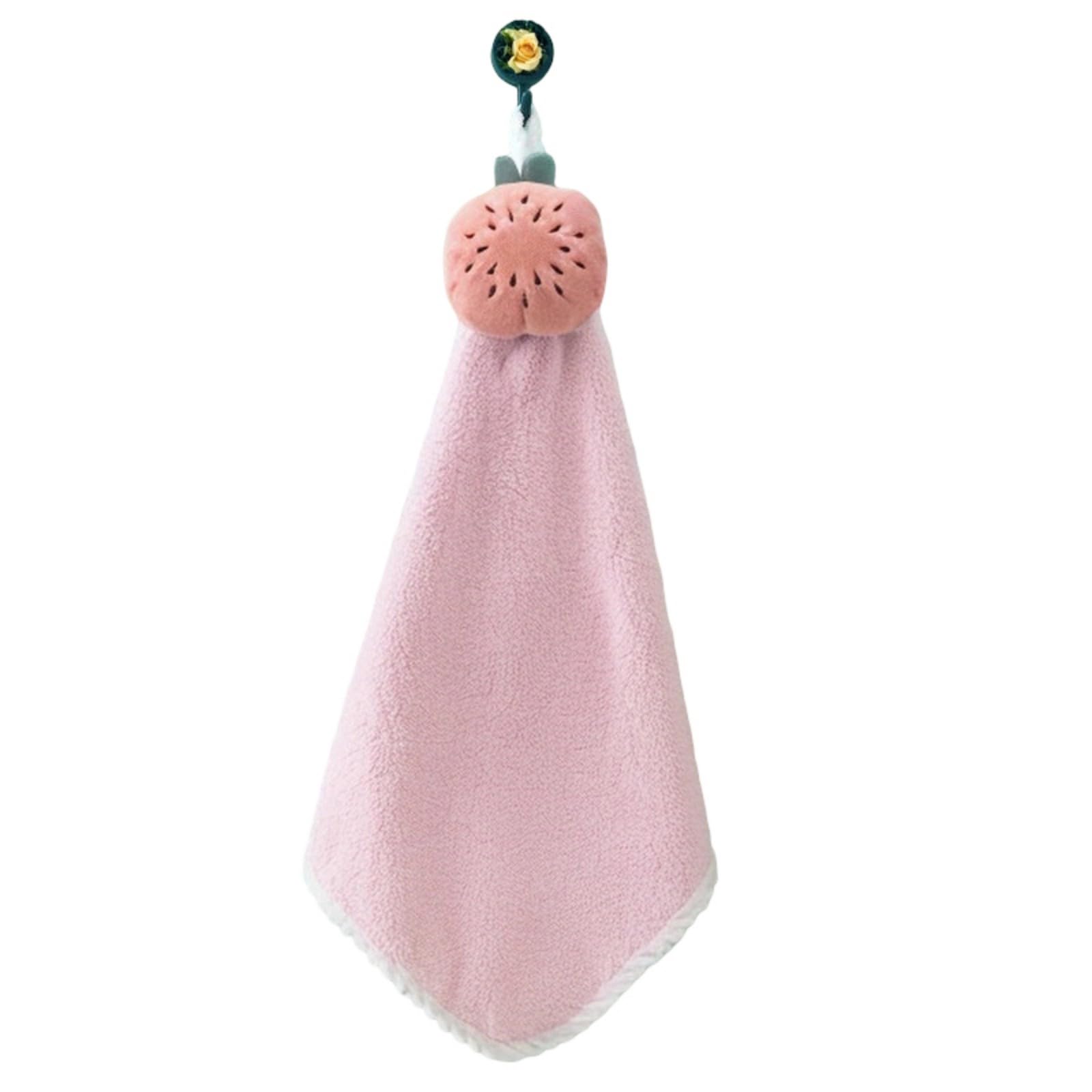 Kaeltsyn Quick Drying Absorbent Corals Fleece Towel Features Double Thick Layers Soft for Household Bathroom Use Lovely Hanging Towel