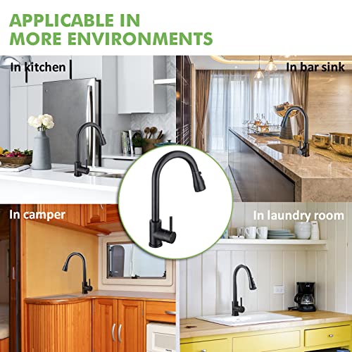 Oil Rubbed Bronze Kitchen Faucet With Pull Down Sprayer, Bronze Faucet For Kitchen Sink Farmhouse Travel Trailer Rv Stainless Steel Single Handle Single Hole Or 3 Hole Kitchen Sink Faucet With Sprayer #TOP5