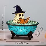 oyeftp Halloween Ghost Bubble Bath Lamp, Cute Bathtub Ghost Night Lights for Halloween Decor, Reading Books Nightlight, Halloween Decorations for Indoor Readers & Book Lover Desk Home Party