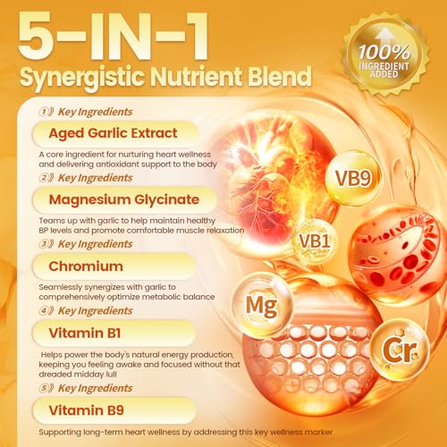 Image of VivoNu Aged Garlic Extract Capsules, 300 Softgels, Odorless, Gluten Free | Odorless 24-month aged garlic softgels with Mag, Chromium, B1 & B9. Non-GMO, 100-day supply for holistic wellness.