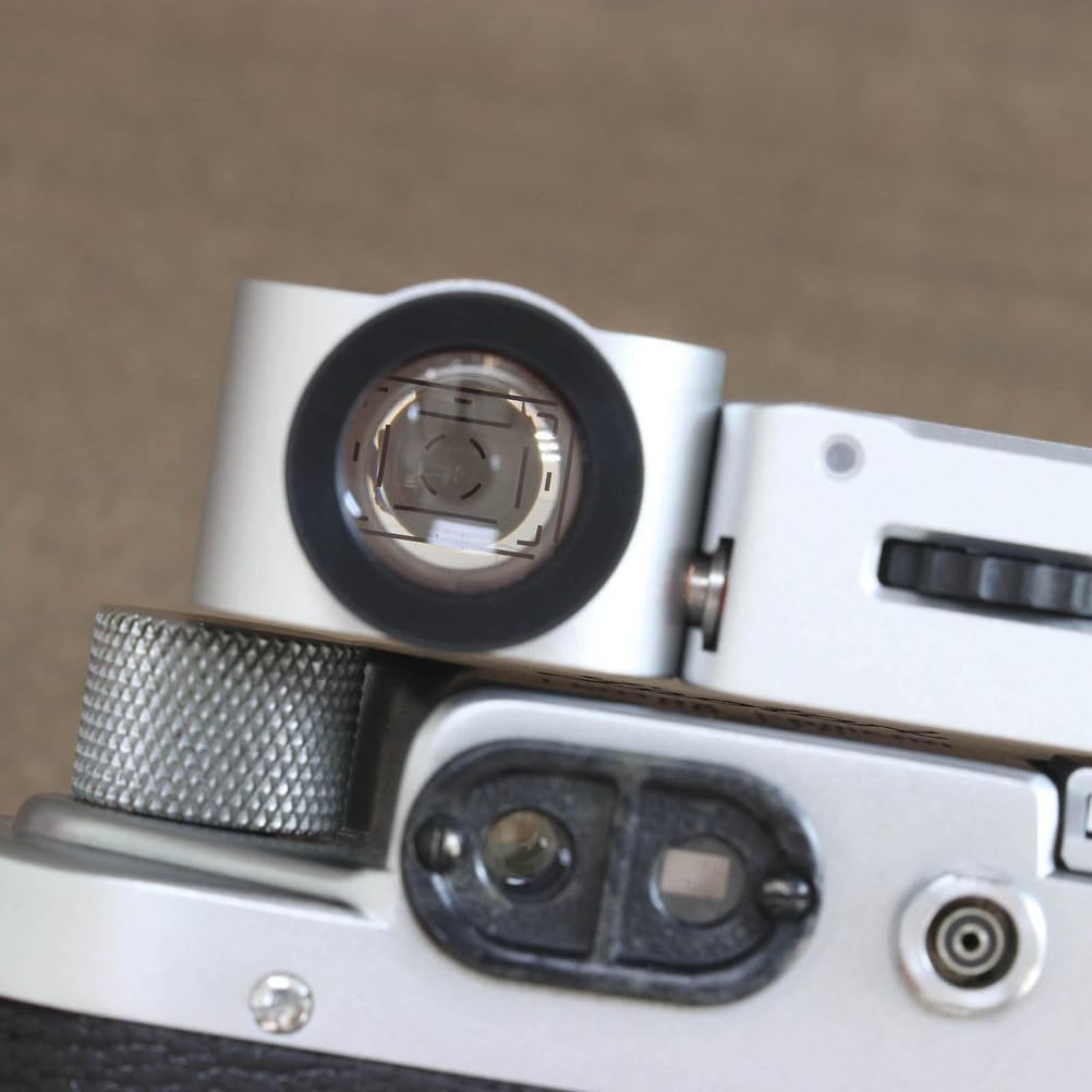 Optical Viewfinder, 17° Viewfinder 17° Retro Viewfinder External Mini Finder with Cold Shoe Mount, 28mm, 35mm, 50mm Precise Framelines for Film Cameras Photography,White