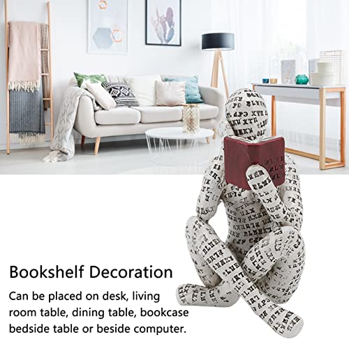 Focket Reading Woman Figurine, Exquisite Resin Pulp Woman Reading Bookshelf Decor Thinker Statue Ornaments Various Styles Available Reading Woman Sculpture For Livingroom Bookshelf (A) #TOP2