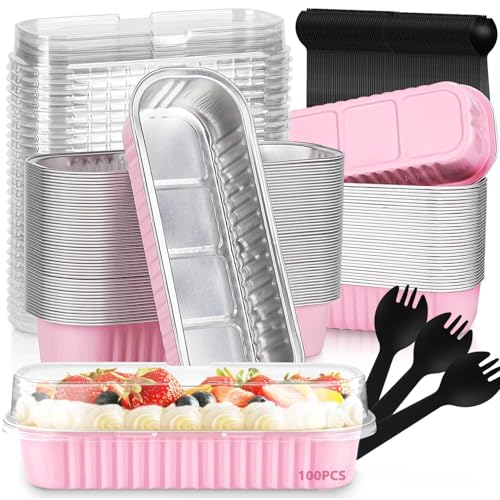 Recopilación de Moldes individuales para magdalenas . 43 100 PCS Mini Moldes para Hornear, Molde para Brownies Individual. Reutilizables Horneables con Cucharas de Postre y Tapas, 6.8 Oz, 200 ML, Moldes para Pasteles Rectangulares para...