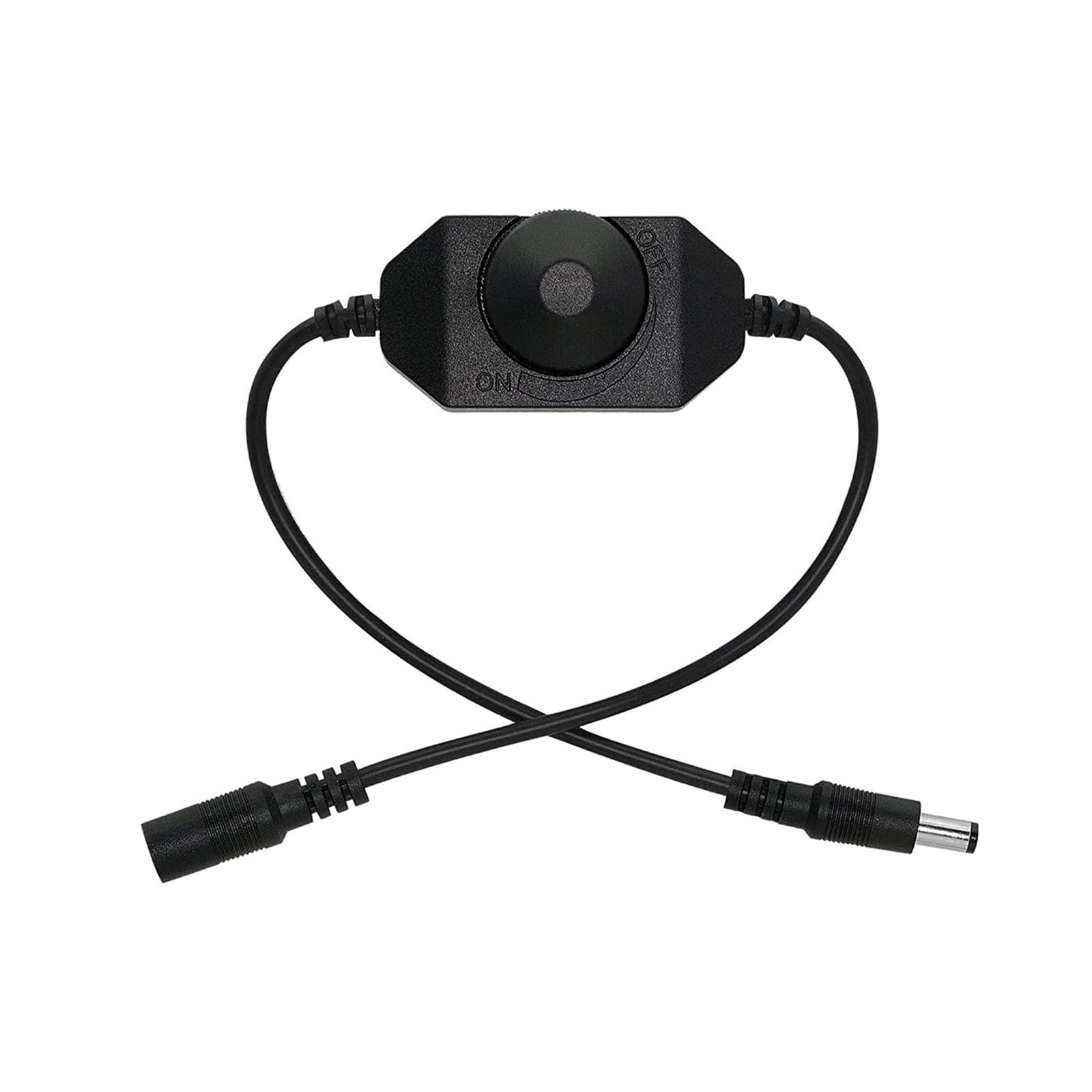 Atenuador en línea negro de perilla giratoria para tira de luz LED de 12V y 24V