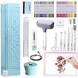 HAWERSI 52pcs Essential Craft Tools Set for Cricut Machine with Weeding Tools for Vinyl,Paper Cutter,Light Pad,Vinyl Weeding Scrap Collector,Brayer Rollers,Craft Accessories Bundle for Cricut Projects