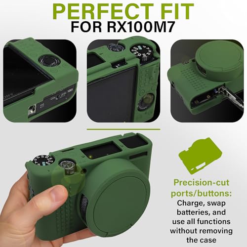Funda de silicona para cámara Sony RX100 VII verde miniatura 2