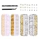 4 Boxen Nail Charms Set - 48 Arten Gold & Silber 3D Nail Art Charms (Schmetterlinge, Blumen, Perlen etc.) + Pinzette & Stift - Für DIY Gel & Acryl Nägel | Ideal für Nagelstudio & Zuhause