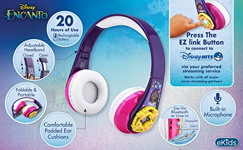 Ekids Disney Encanto Bluetooth Headphones With Ez Link, Wireless Headphones With Microphone And Aux Cord, Kids Headphones For School, Home, Or Travel #TOP2