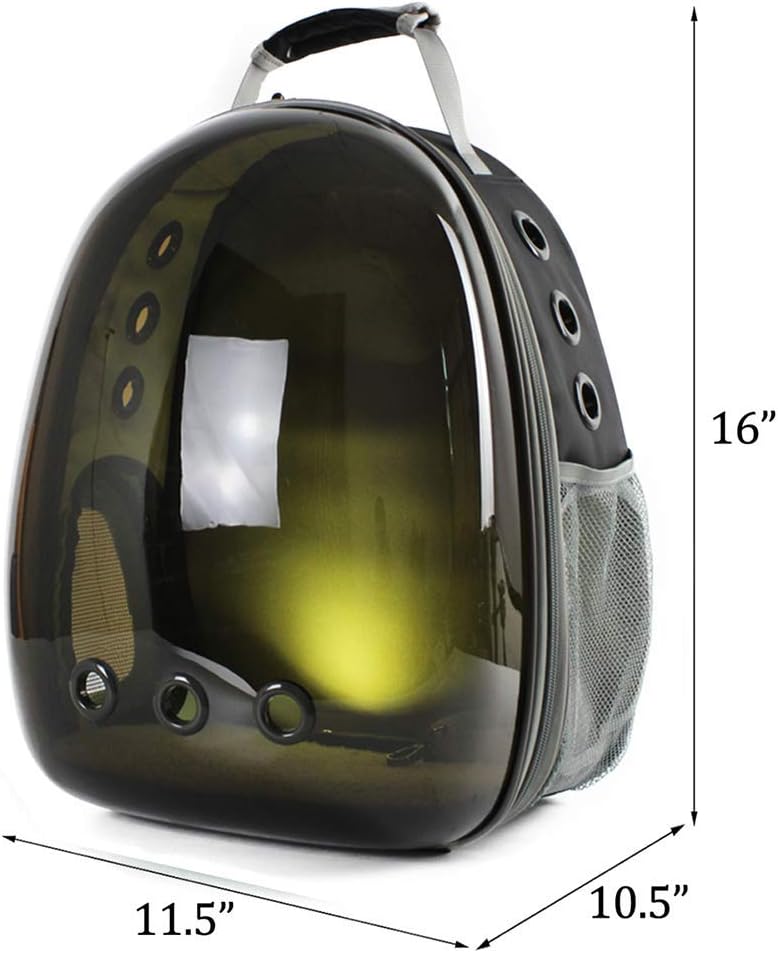 Ulalaza Cat Carrier Backpack, Pet Carrier Backpack for Large Cat and Dog, Space Capsule Polarized Transparent Hiking Traveling Riding Kitten Carrier Bag