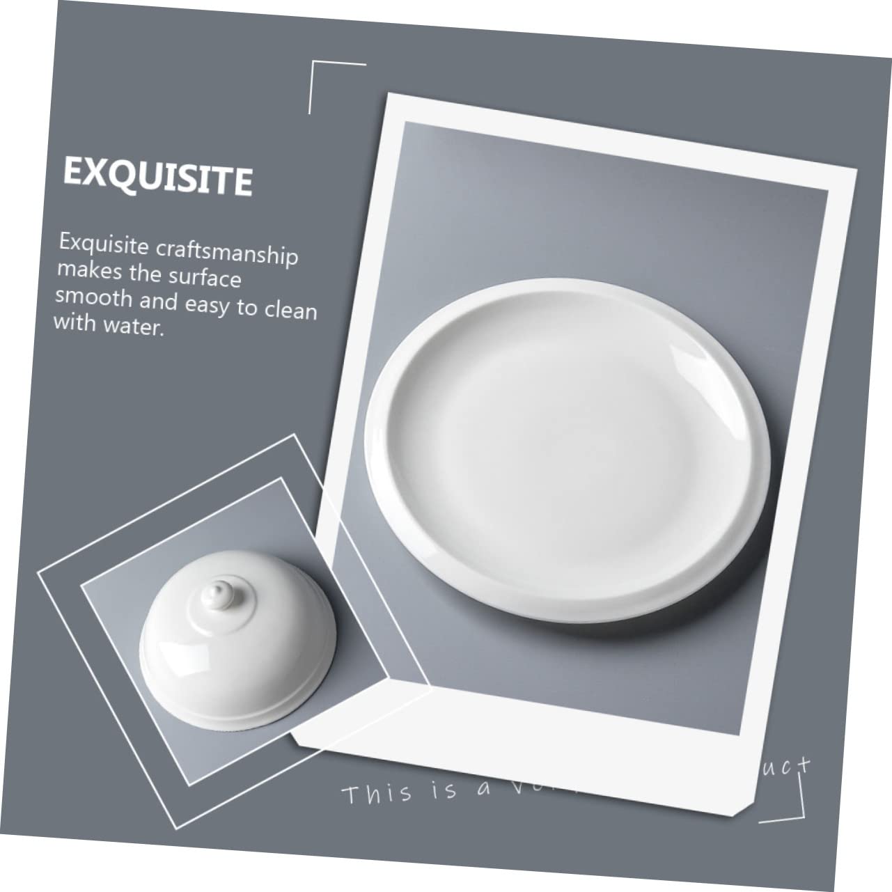 Cabilock Avec Cloche Porcelaine Plateau De Service Apéritifs Plat Pizza Fromage Pour Beurre Décoratif Frais Vaisselle Gardien Comptoir Steak Salade À La Française Noël Mariage