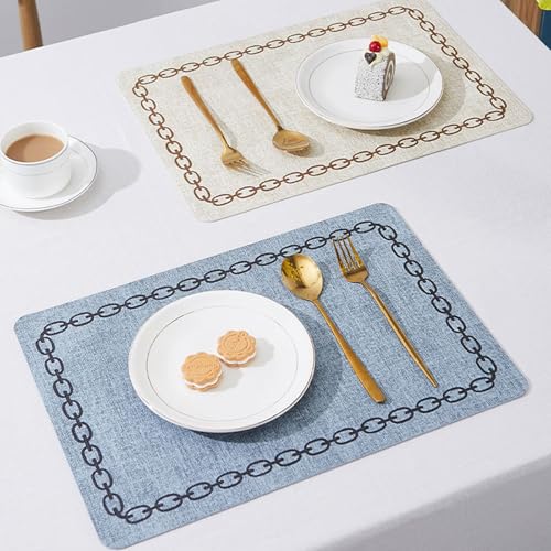 Sets de table antidérapants et lavables contre les taches rose - 5