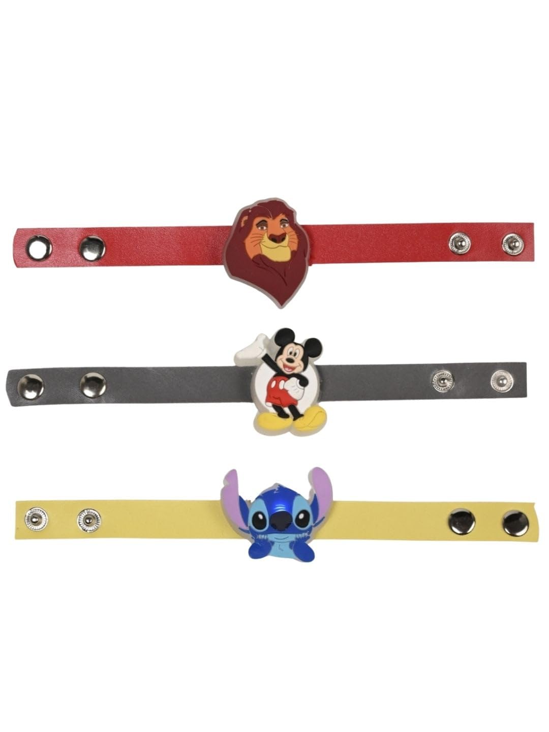 Yellow Bee OFFICIALLY LICENSED Disney Mufasa,Mickey Mouse & Stitch Design Rakhi Theme Gift Set for brother Multi Pack With Roli Chawal-Pack of 3, Multicolor Return Gift-image-8