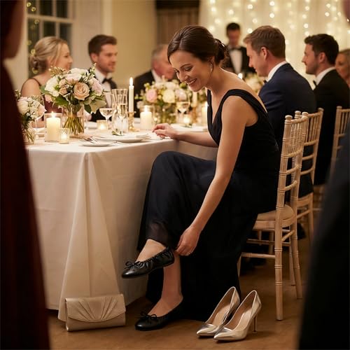 Image of Women's Foldable Ballet Flats - Portable Flat Shoes for Travel and Wedding that Fit in Your Purse