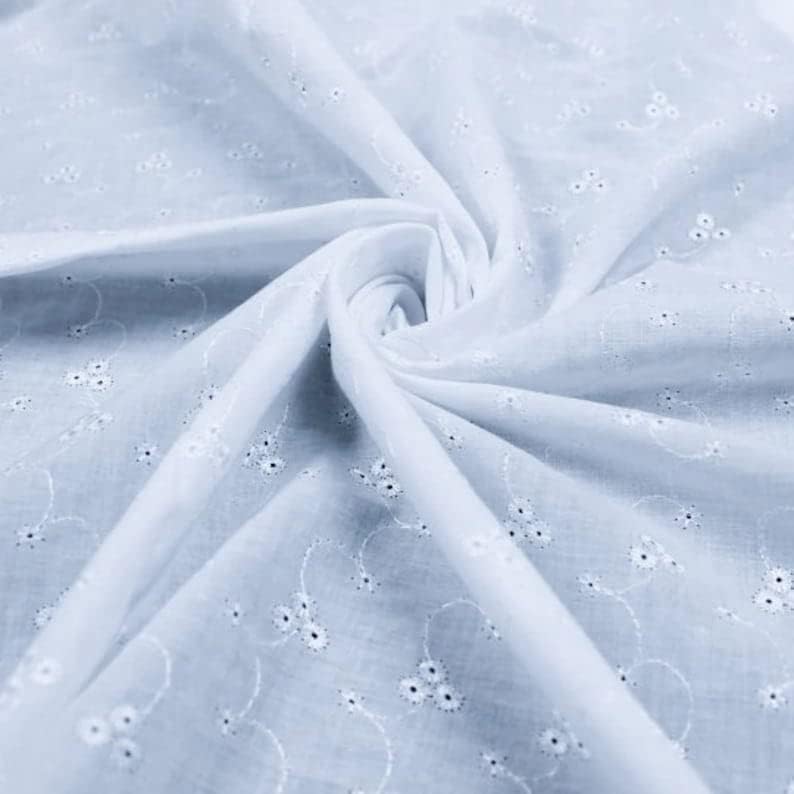 Sedona Designz 60" Wide Poly Cotton Broadcloth All Over Embroidery Eyelet Fabric by The Yard  Soft & Versatile for Apparel, Home Decor & Crafting