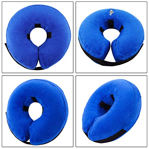 AhlsenL Inflatable Comfy Cone for Dogs Cats Protective Soft Pet Recovery Collar After Surgery Prevent Dogs from Biting & Scratching(M)