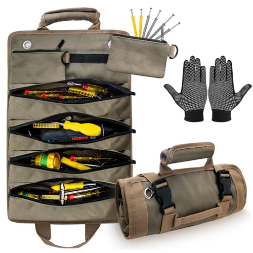 Boshiho Borsa per attrezzi con rotelle, per elettricisti, moto, biciclette, artigiani, famiglia, regali di paternità