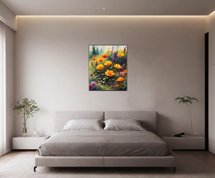 Miniatura 4 de DoMyArt Kit de pintura enmarcada por números para adultos principiantes, pintura acrílica de bricolaje sobre lienzo (12 x 16 pulgadas, enmarcado,