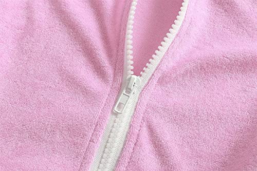 Saída de praia para meninas pequenas saída de praia com zíper roupão de banho com capuz bolso balanç