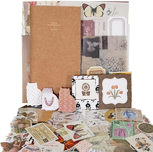 NAESM 86 Pcs Aesthetic Scrapbook Kit, Journaling Scrapbooking Supplies, Vintage Scrapbooking DIY Art Album Crafts for Adults Teens Girls Decorations Supplies