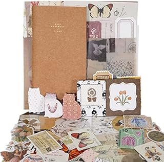 NAESM 86 Pcs Aesthetic Scrapbook Kit, Journaling Scrapbooking Supplies, Vintage Scrapbooking DIY Art Album Crafts for Adults Teens Girls Decorations Supplies