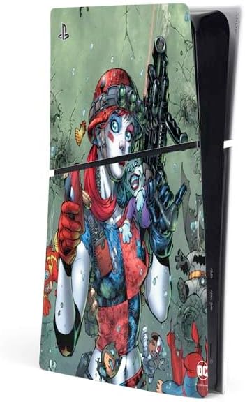 Skinit Decal Gaming Skin Compatible with PS5 Slim Digital Edition Console - Officially Licensed DC Comics Harley Quinn Rebirth Cover #1 Legacy Color Variant Art by Art Germ Design
