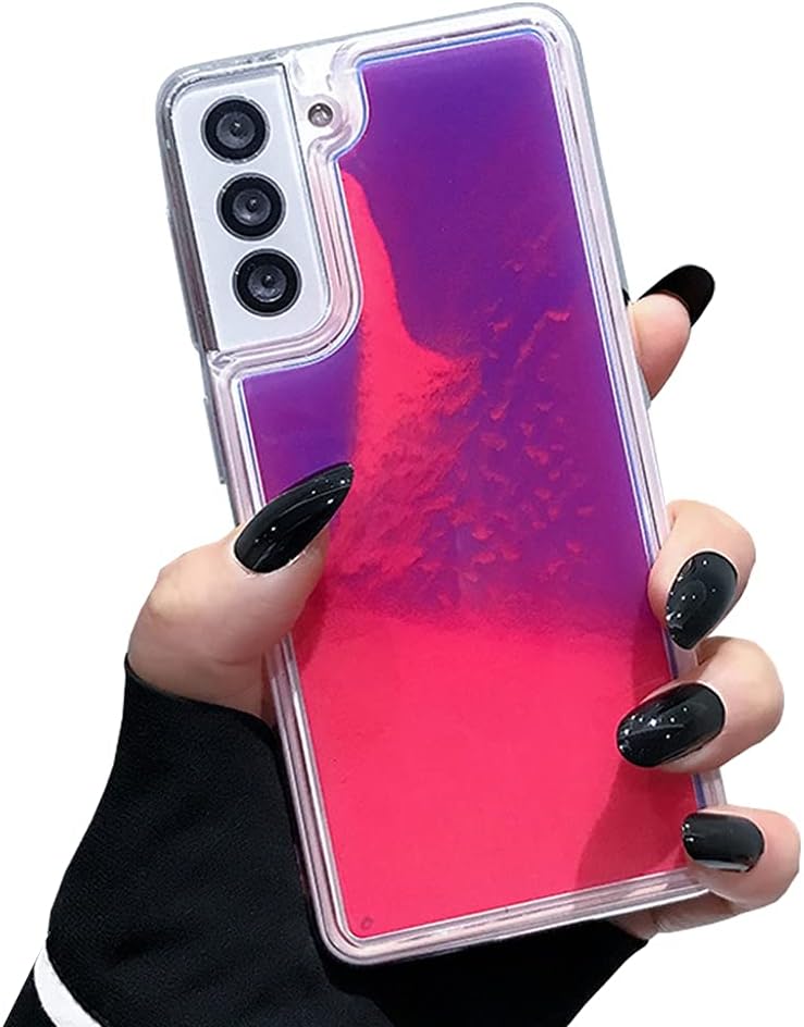 Yatchen Liquid Fluorescent Case for Samsung Galaxy Note 20,Luxury Fun Glow in The Darkness Quicksand Clear Soft TPU Back Cover Luminous Shockproof Protector (Rose, Galaxy Note 20)