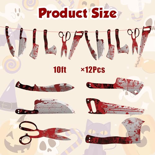 Image of OHOME Halloween Party Decorations - 12 Pack Trunk or Treat Banner | Halloween Decorations for Indoor Outdoor Outside - Hanging Backdrop Garland Decor for Birthday Party Favors Supplies